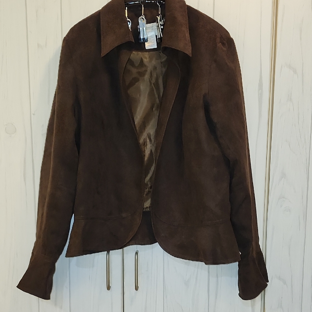 Coldwater Creek Dark Brown Suede Blazer